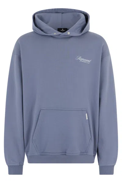Represent Hooded Owners Club Script Sweatshirt In Blue