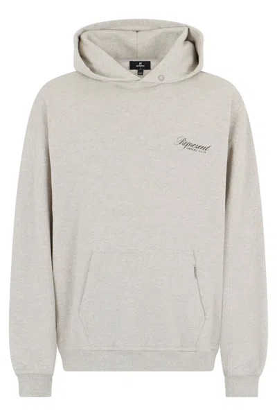 Represent Hooded Owners Club Script Sweatshirt In Gray