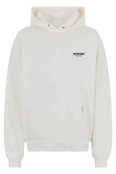 Represent Hooded Owners Club Sweatshirt In White