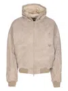 Represent Hooded Padded Bomber Jacket In Neutral