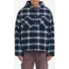 Represent Mens Midnight Navy Check-pattern Hooded Flannel Jacket In Midnight Navy