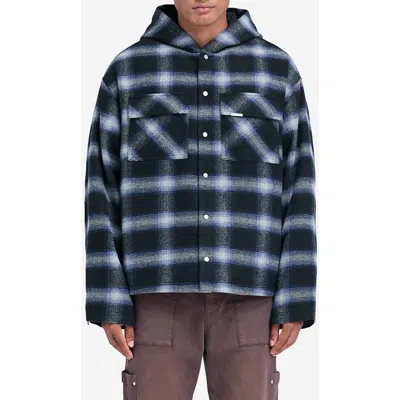 REPRESENT REPRESENT HOODED PLAID OVERSHIRT