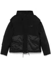 Represent Mens Layered Hooded Canvas-down Jacket Jet Black In Black
