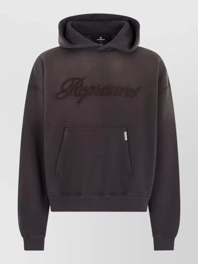 Represent Hooded Sweatshirt Embroidery Casual Sporty Style In Brown