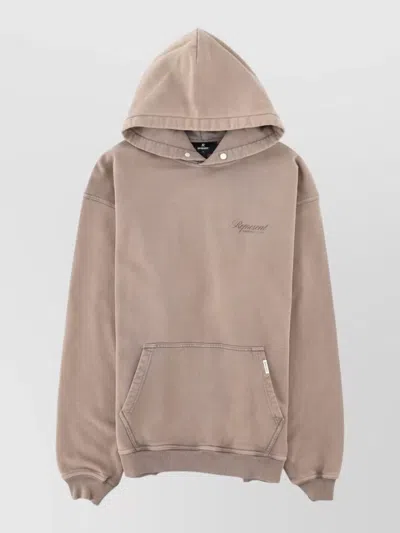 Represent Hooded Sweatshirt Front Pocket Ribbed Finishes In Gold