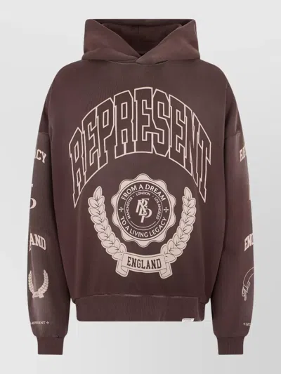 Represent Hooded Sweatshirt Graphic Front Pattern In Brown