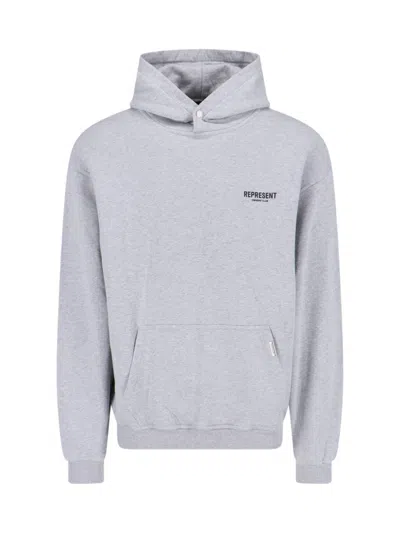 REPRESENT HOODED SWEATSHIRT IN GREY COTTON