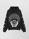 Represent Cotton Hooded Sweatshirt With Distressed Effect In Black