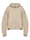 Represent Hooded Zip-up Sweatshirt In Neutral