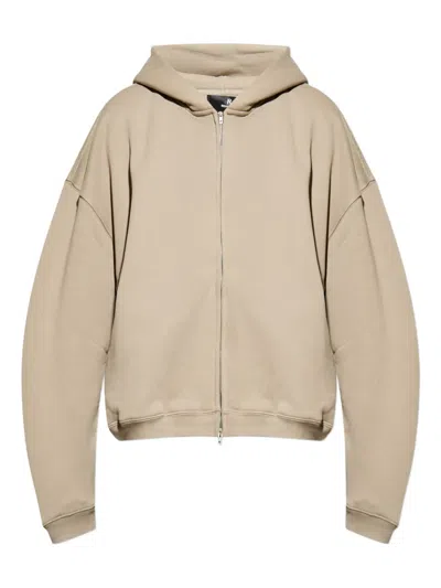Represent Hooded Zip-up Sweatshirt In Neutral
