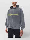 Represent Mens Script Logo Zip-up Cotton Hoody Vintage Grey In Gray