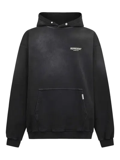 REPRESENT LOGO-PRINT COTTON HOODIE