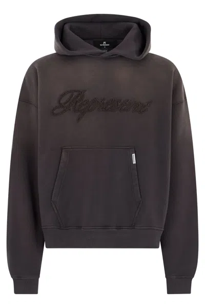 Represent Hoodie With Embroidery In Gray