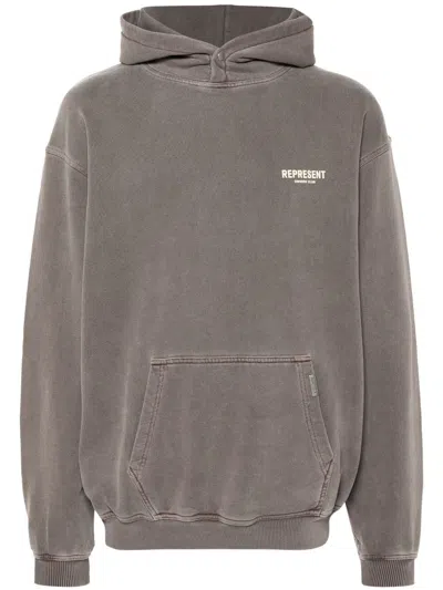 Represent Hoodie With Logo In Brown