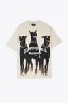 REPRESENT HOROUGHBRED T-SHIRT OFF WHITE T-SHIRT WITH GRAPHIC PRINT - HOROUGHBRED T-SHIRT