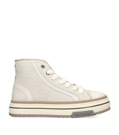 Represent Mens Cream Comb Htn X Chunky-lace Woven High-top Trainers