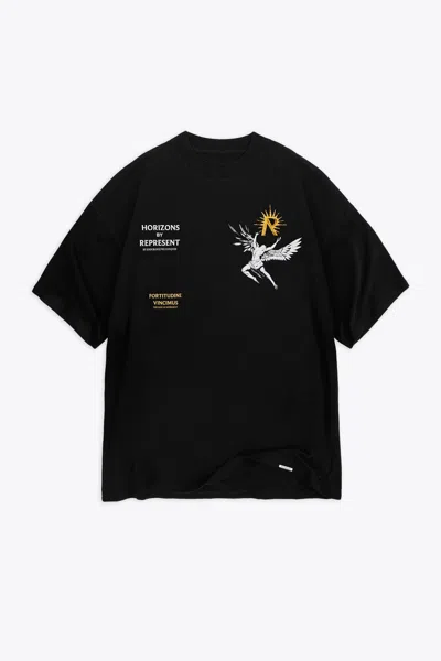 Represent Icarus T-shirt Black Cotton Icarus T-shirt With Short Sleeves - Icarus T-shirt In Nero