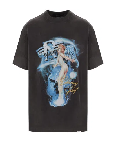 Represent Illustration-print Washed Cotton T-shirt In Black