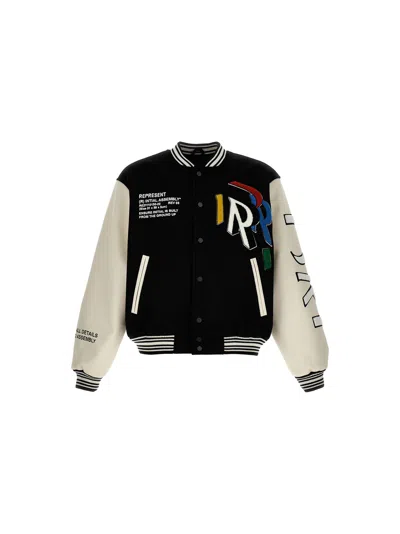 Represent Initial Bomber Jacket Jacket In Jet Black