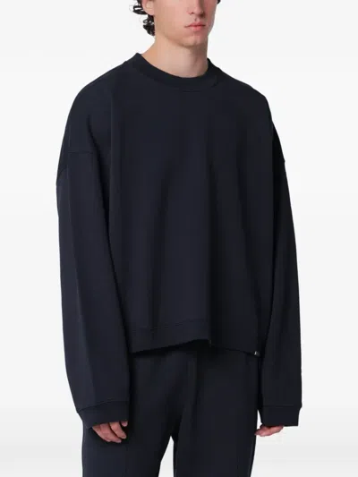 Represent Midnight Navy Cotton Crewneck Sweatshirt In Black