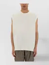 Represent "initial" Crew Neck Sleeveless T-shirt In White
