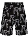 Represent Black Logo-embroidered Tailored Shorts In 黑色