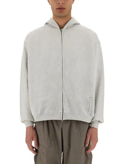 Represent Initial Hooded And Zippered Sweatshirt In Grey