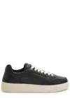 Represent Initial Leather Sneakers In Black