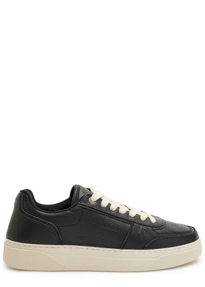 Represent Initial Leather Sneakers In Black