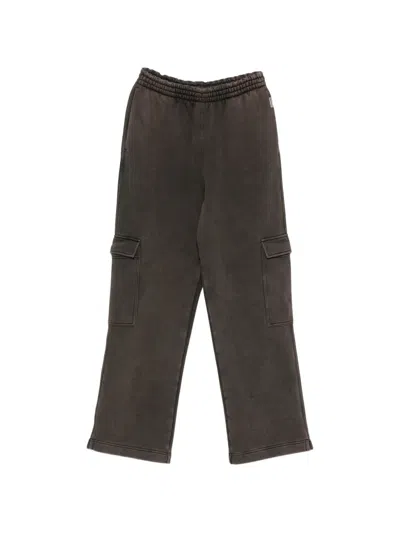 Represent Initial Logo-plaque Cotton Cargo Track Pants In Brown