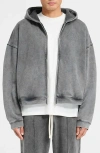 Represent Initial Oversize Full Zip Hoodie In Gray