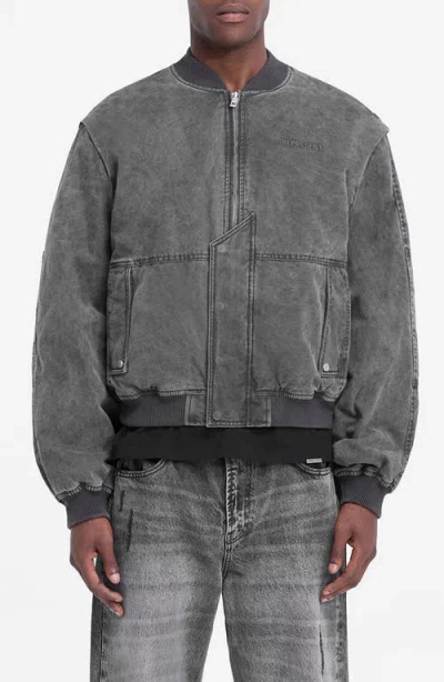 Represent Inset Sleeve Bomber In Stained Black