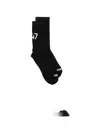 Represent Intarsia-knit Logo-print Socks In Black