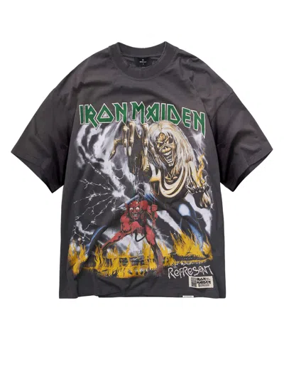 Represent Iron Maiden Number Of Beast Cotton And Hemp T-shirt In Black