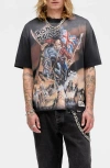 Represent X Iron Maiden Steed - Cotton Crew-neck T-shirt In Black