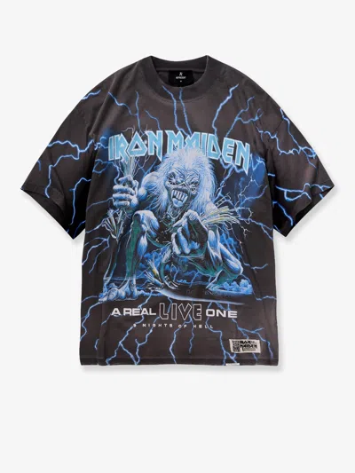 Represent Iron Maiden X A Real Live One Cotton And Hemp T-shirt In Brown