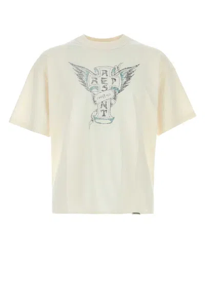 Represent Ivory Cotton Blend T Shirt In White