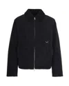 Represent Cropped Black Shearling Jacket With Plush Fur Collar In Black