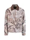 Represent Mens Tree-graphic Print Camouflage Cotton Trucker Jacket In Multi