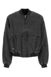 Represent Black Washed Cotton Bomber Jacket In Black