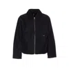 Represent Cropped Black Shearling Jacket With Plush Fur Collar In Black