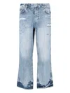 Represent Straight Leg Trousers With Distressed Style In Blue