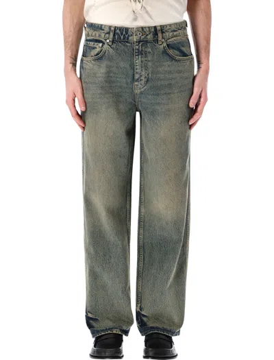 Represent Straight-leg Blue Denim Jeans With Worn Effect