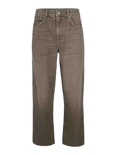 Represent Jeans With Rewashed Effect In Brown