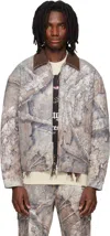 Represent Mens Tree-graphic Print Camouflage Cotton Trucker Jacket In Multi