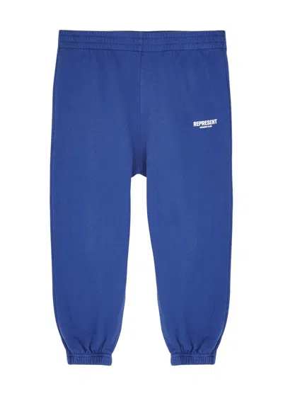 Represent Boys Cobalt Kids Owner's Club Brand-print Cotton-jersey Jogging Bottoms 1-4 Years