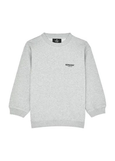 Represent Kids Owner's Club Logo Cotton Sweatshirt (1-5 Years) In Grey