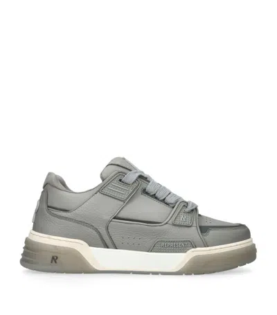 Represent Leather Studio Sneakers In Grey
