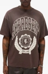 Represent Legacy Crest Cotton T-shirt With Distressed Effect In Brown