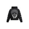 Represent Cotton Hooded Sweatshirt With Distressed Effect In Black